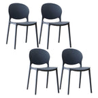 Scandinavian plastic dining chair with open back and four legs, ideal for home use