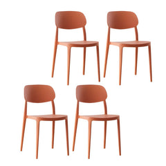 Plastic Scandinavian Living Room Side Chair Matte Finish Open Back Dining Chair Dining Chairs