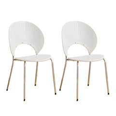 Acrylic Open Back Armless Stackable Dining Chair with Metal Legs Dining Chairs