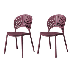 Scandinavian Style Plastic & Acrylic Side Chair with Low Back for Kitchen & Dining Dining Chairs