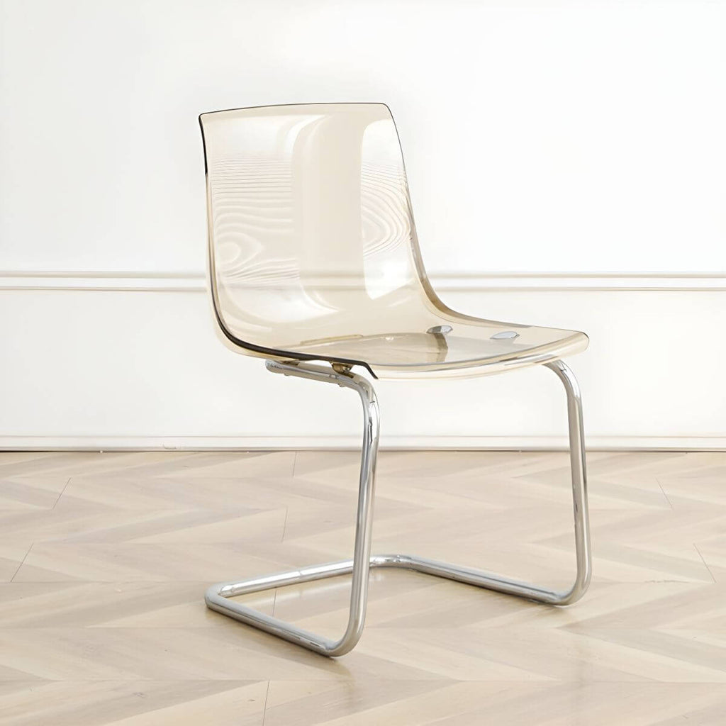 Scandinavian style plastic and acrylic non-upholstered side dining chair