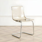 Scandinavian style plastic and acrylic non-upholstered side dining chair