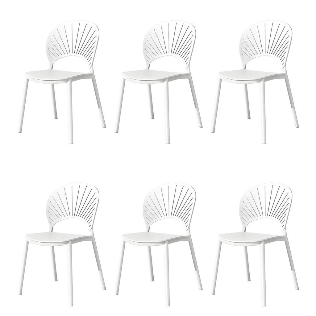 Scandinavian style plastic and acrylic side chair with low back for kitchen and dining