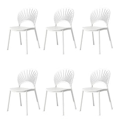 Scandinavian Style Plastic & Acrylic Side Chair with Low Back for Kitchen & Dining Dining Chairs