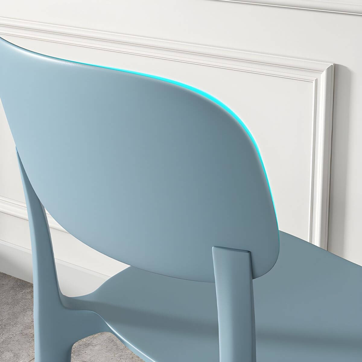 Stackable Nordic acrylic dining chair with backrest and acrylic legs