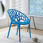 Scandinavian style sloped arm chair made of plastic and acrylic, ideal for kitchen and dining areas
