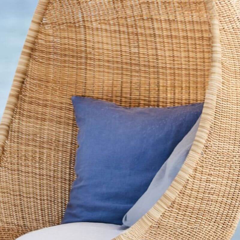 Upholstered tropical cocoa porch swing with heat-resistant plastic stand and chain