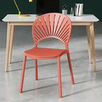 Scandinavian style plastic and acrylic side chair with low back for kitchen and dining