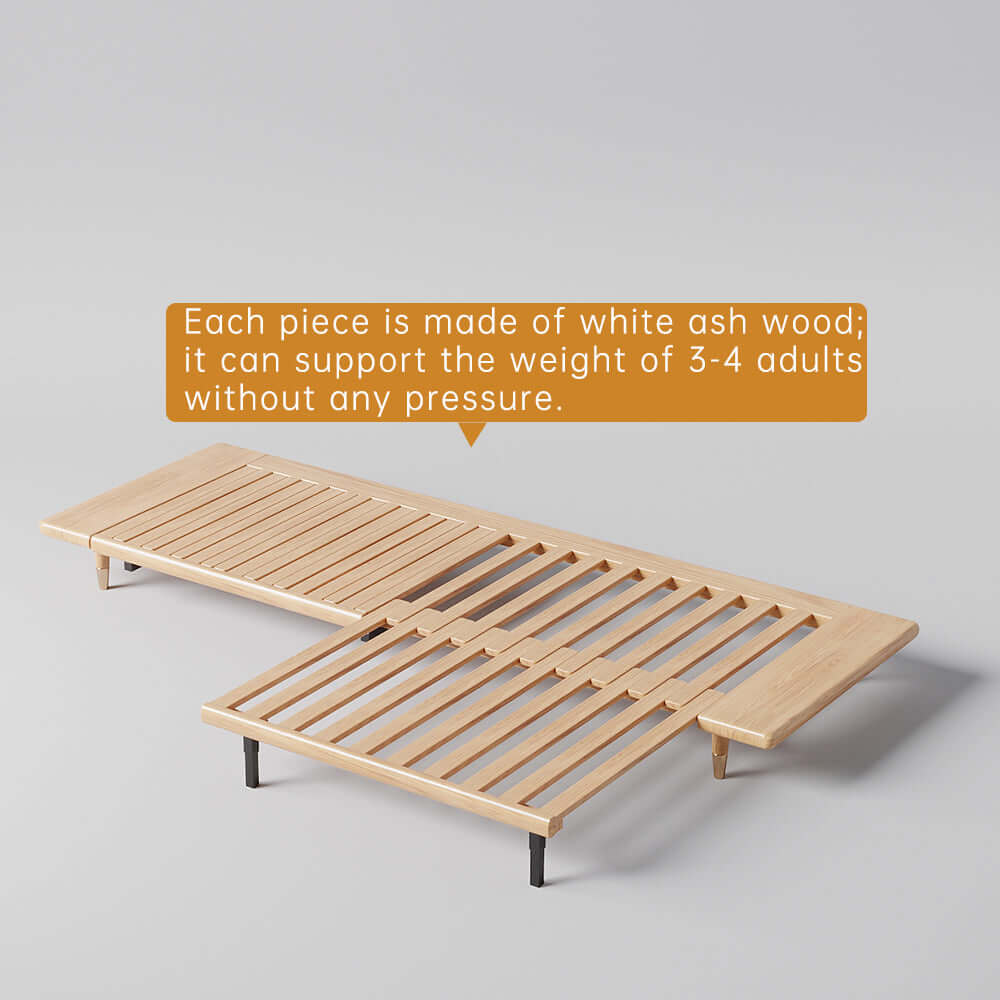 Three-seater upholstered sleeper sofa with retractable solid wood frame for versatile seating and sleeping