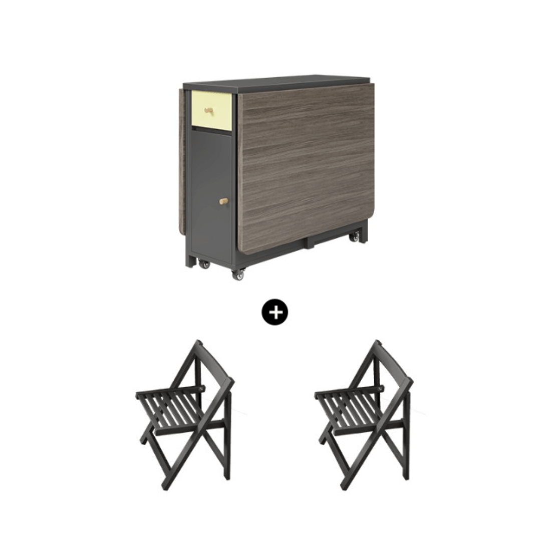 Expandable modern minimalist dining table set with chairs for stylish, space-saving meals