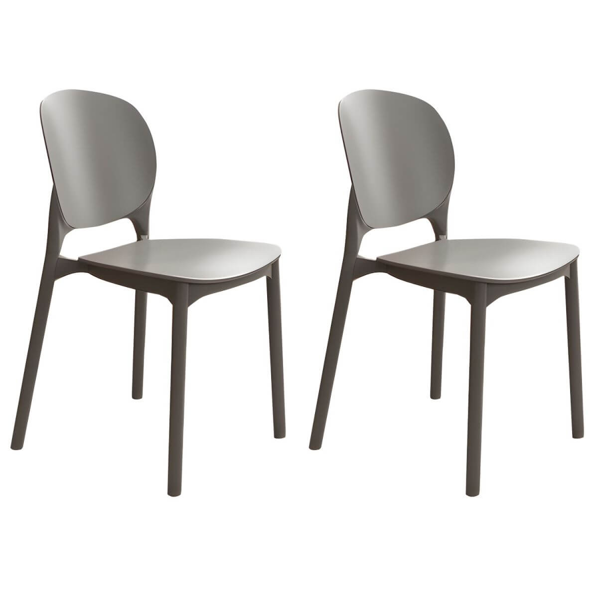 Stackable Scandinavian side chair with open back made of plastic and acrylic for dining