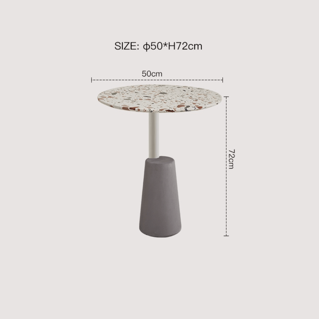 Modern terrazzo coffee table with stylish design, perfect for cozy living spaces