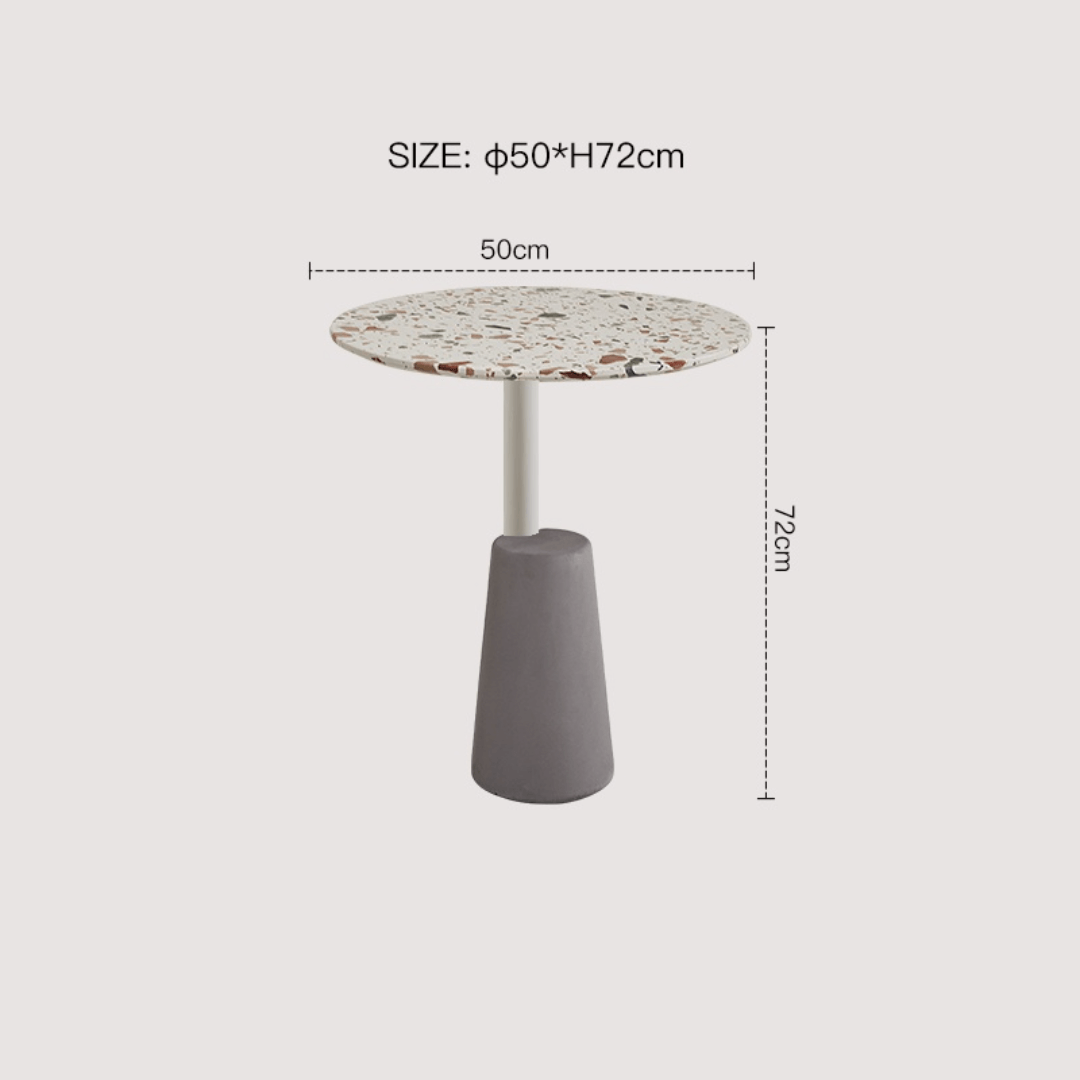 Modern terrazzo coffee table with stylish design, perfect for cozy living spaces