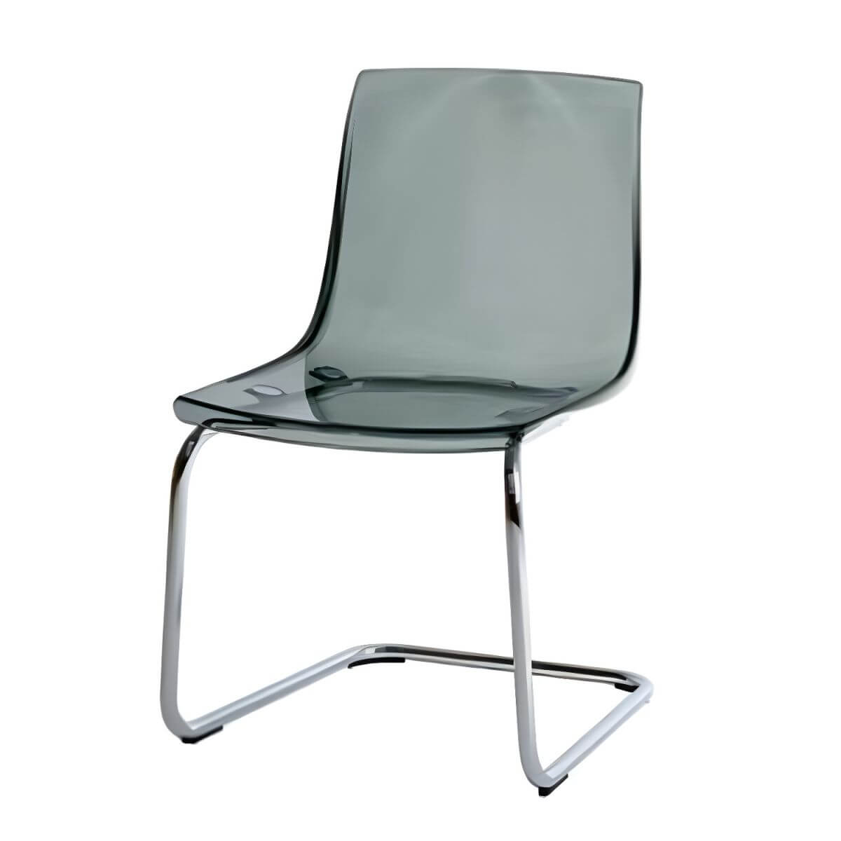 Scandinavian style low back side chair made of plastic and acrylic, ideal for kitchen and dining areas