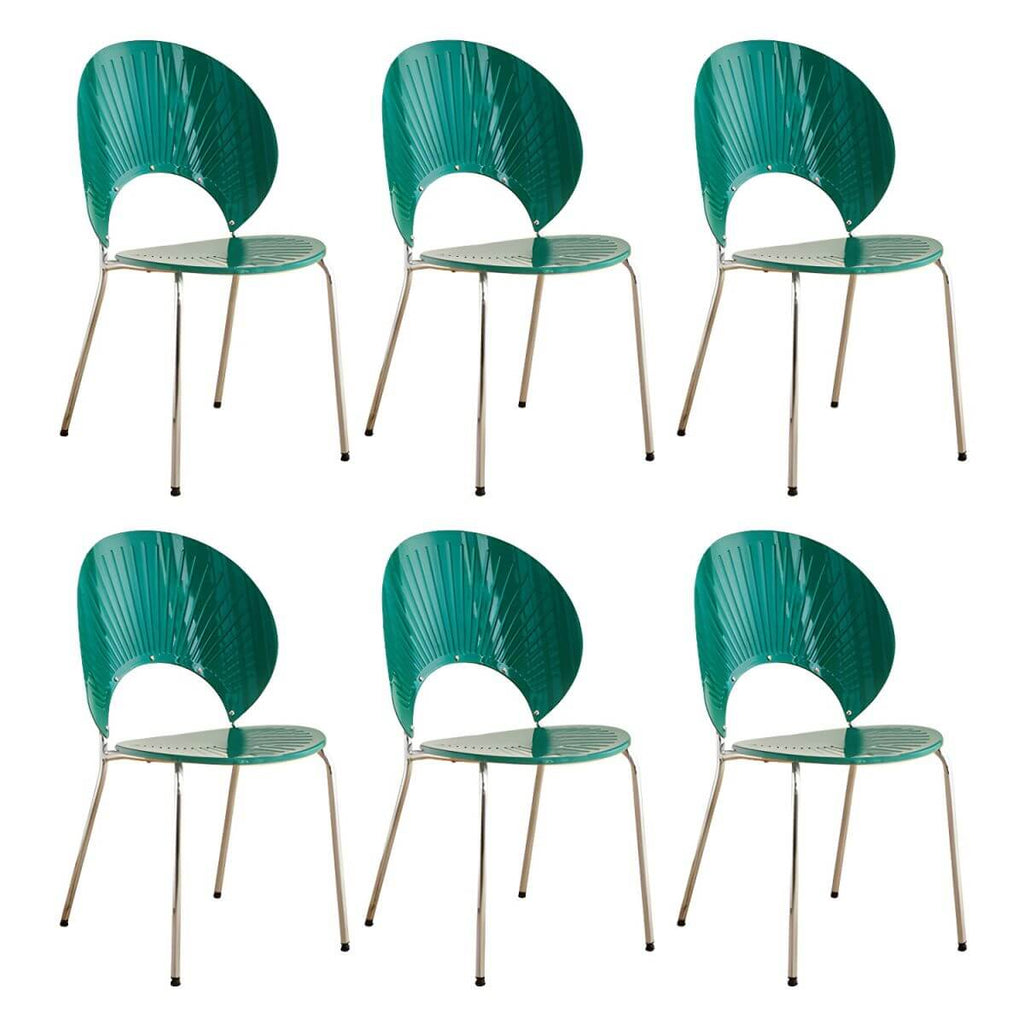 Scandinavian style stackable armless side chair made of plastic and acrylic for dining