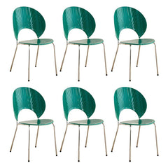 Scandinavian Style Stackable Armless Side Chair in Plastic & Acrylic Dining Chairs