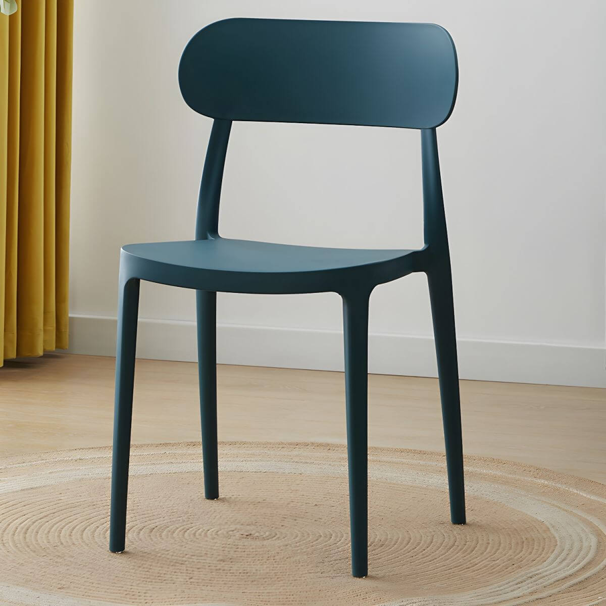 Modern Scandinavian dining chair made of plastic and acrylic, perfect for kitchen and dining areas
