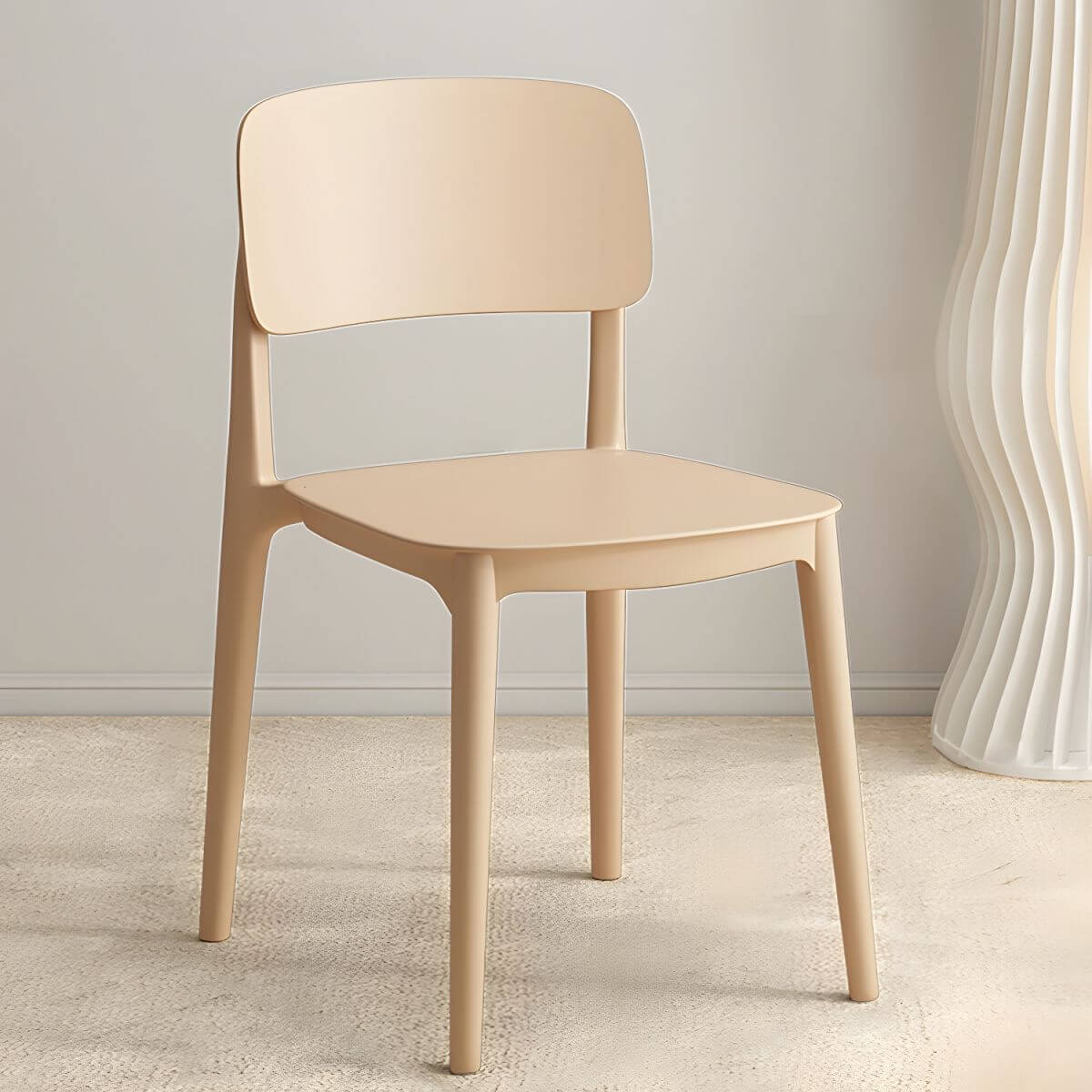 Scandinavian style stackable plastic and acrylic side chair for kitchen and dining