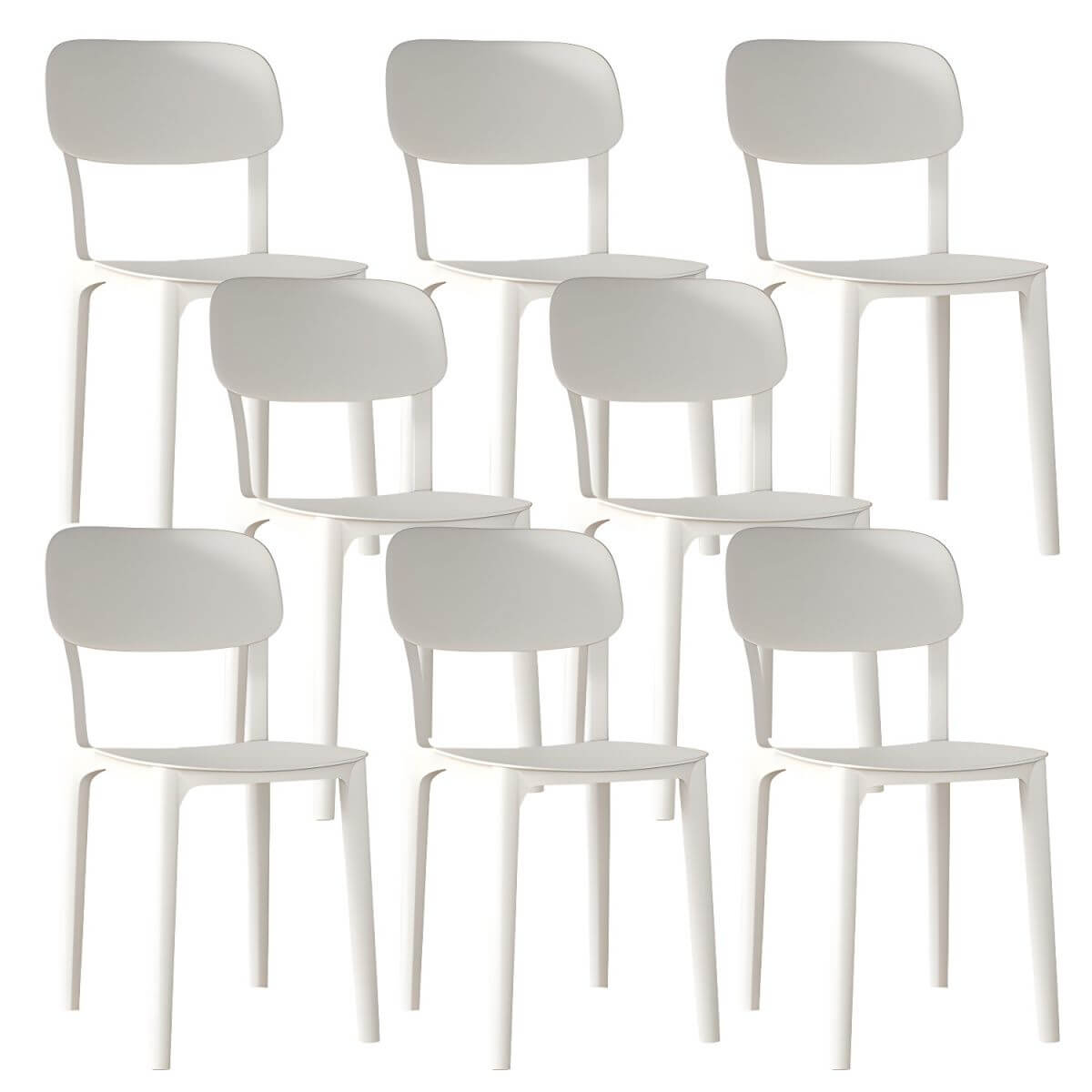 Stackable Nordic acrylic dining chair with backrest and acrylic legs