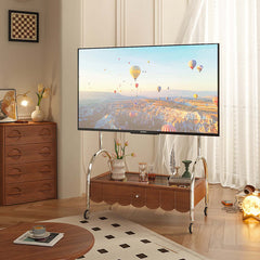Modern Movable TV Stand Wood Small Media Console for Living Room