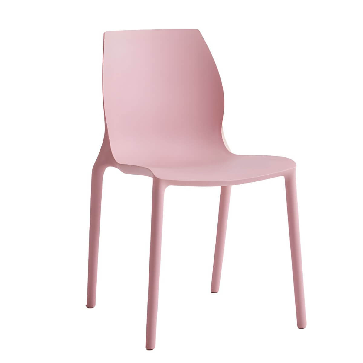 Stackable modern Scandinavian plastic and acrylic chair for kitchen and dining use
