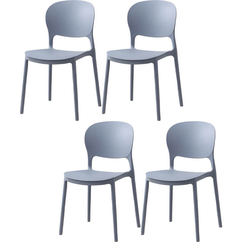 Scandinavian style stackable plastic and acrylic dining side chair for kitchen and dining