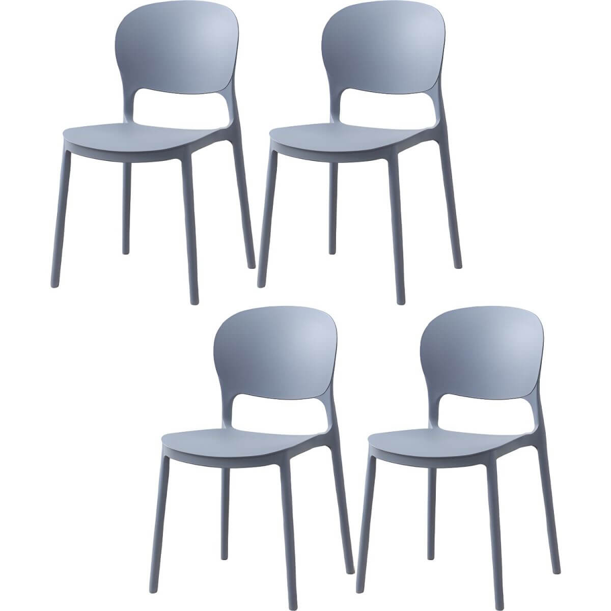 Scandinavian style stackable plastic and acrylic dining side chair for kitchen and dining