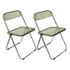 Scandinavian style dining chair with silver metal legs and plastic acrylic seat