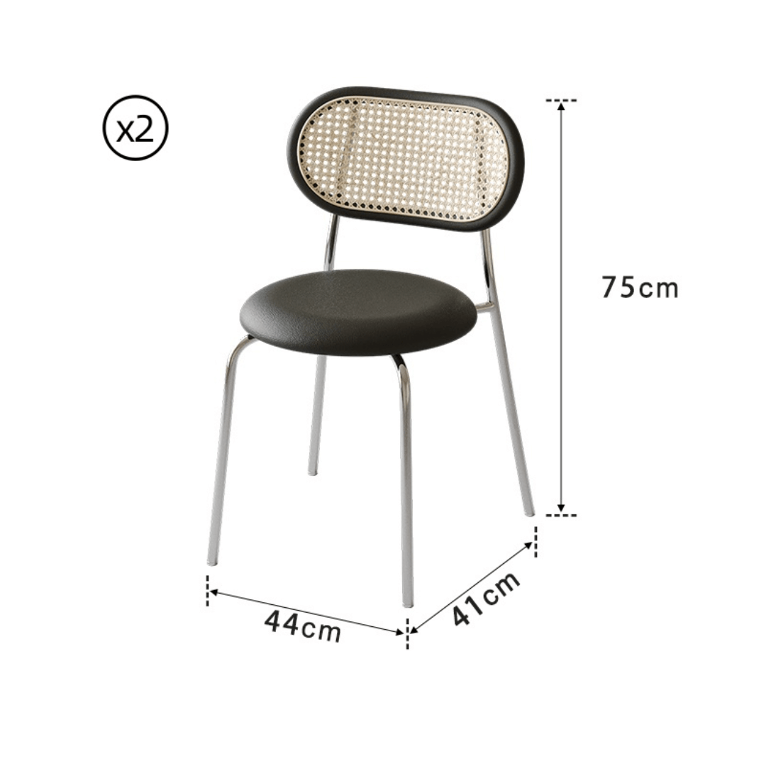 Modern black and white terrazzo dining table with sleek vintage design