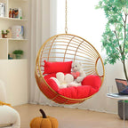 Silver and Aurous stainless alloy porch swing with stand, cushions, and chain for outdoor comfort