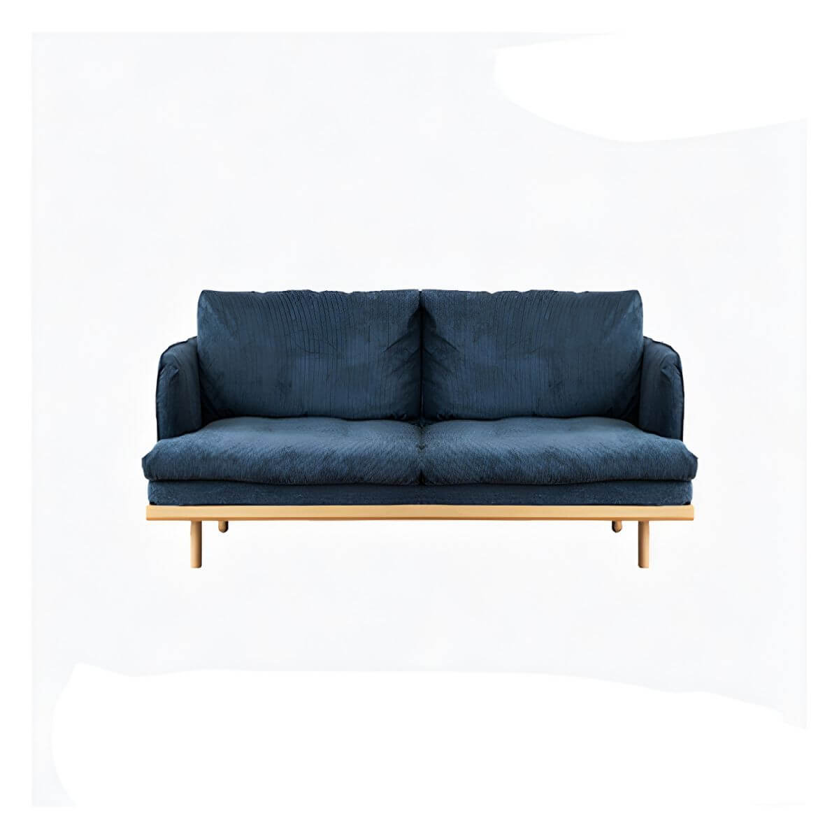 Modern polyester sofa settee with recessed arms and tight back, ideal for living room seating