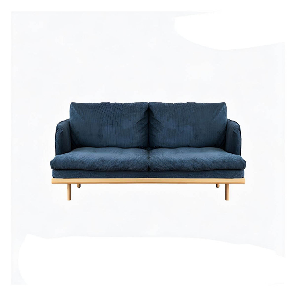 Modern polyester sofa settee with recessed arms and tight back, ideal for living room seating