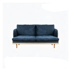 Modern polyester sofa settee with recessed arms and tight back, ideal for living room seating