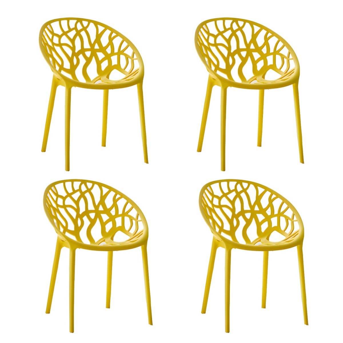 Scandinavian style sloped arm chair made of plastic and acrylic, ideal for kitchen and dining areas