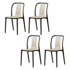 Low-back plastic and acrylic side chair with modern style for kitchen and dining areas