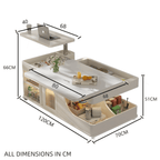 Cream lift-top coffee table with smart storage and easy mobility for modern living rooms