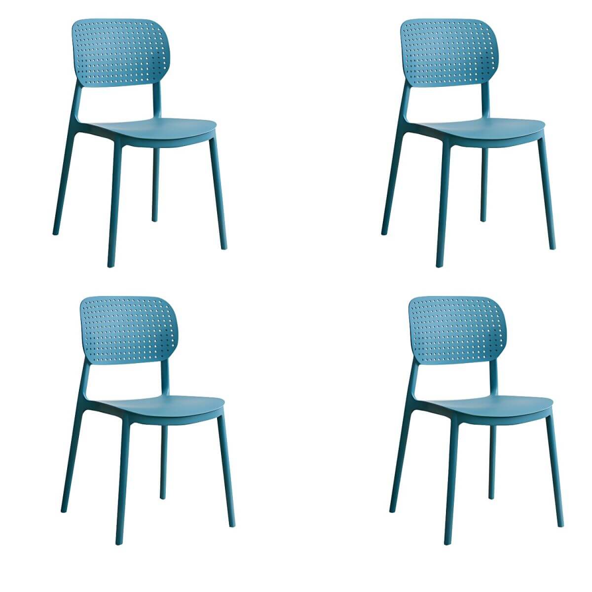 Stackable Scandinavian style plastic and acrylic side chair with low back for dining