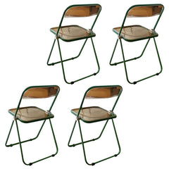 Contemporary Acrylic Open Back Folding Armless Chair for Dining Room Dining Chairs