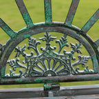 Green metal outdoor dining chair with classic style and water-resistant finish