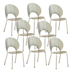 Scandinavian style stackable armless side chair made of plastic and acrylic for dining
