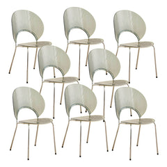 Scandinavian Style Stackable Armless Side Chair in Plastic & Acrylic Dining Chairs