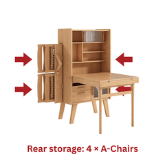 Modern Minimalist Wood Dining Room Set with Foldable Features