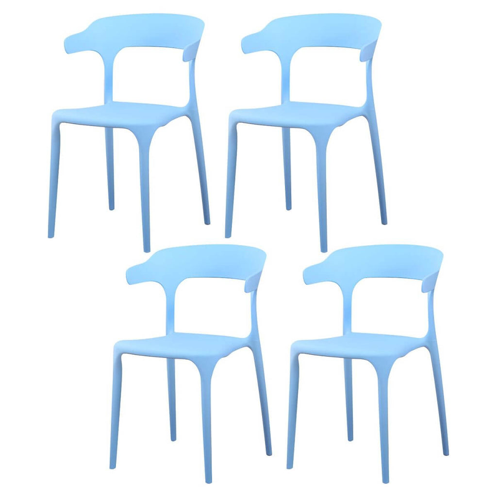 Stackable Nordic acrylic dining chair with armrest and clear acrylic legs