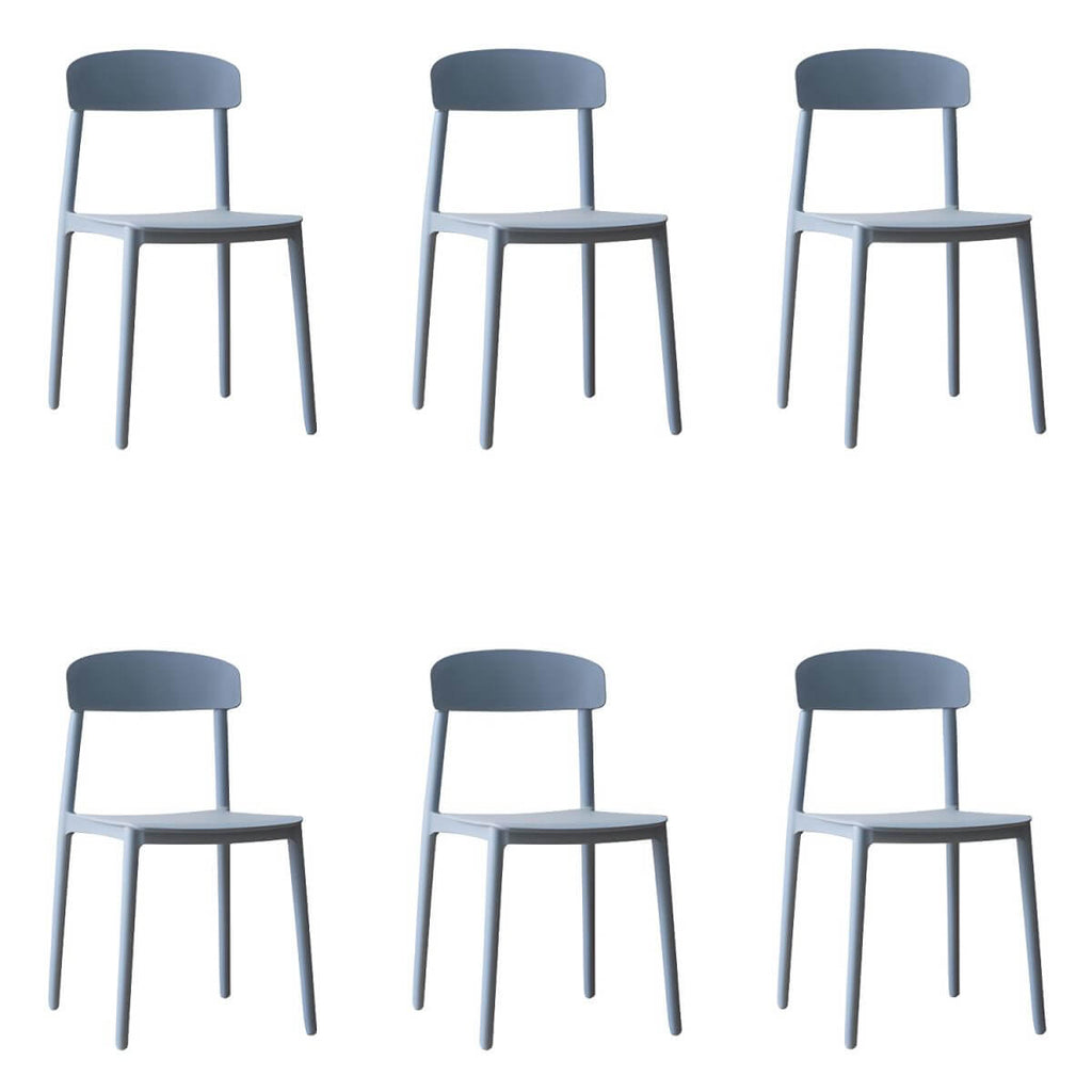 Scandinavian style low back kitchen and dining chair made of plastic and acrylic