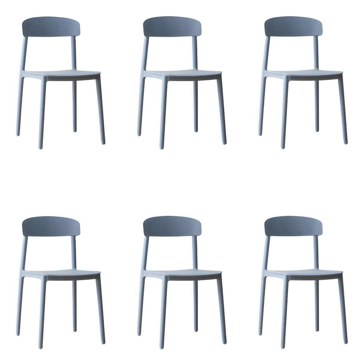 Scandinavian style low back kitchen and dining chair made of plastic and acrylic