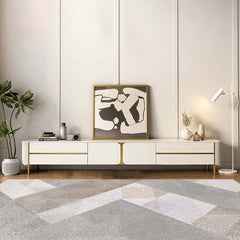 Luxury Rectangle TV Stand with Marbling Slate Top