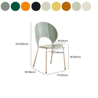 Stackable Scandinavian style dining chair with plastic seat, acrylic back, and silver legs
