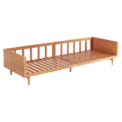 Canapé moderne beige 3 places en tissu de lin rembourré avec cadre en bois massif pour le salon