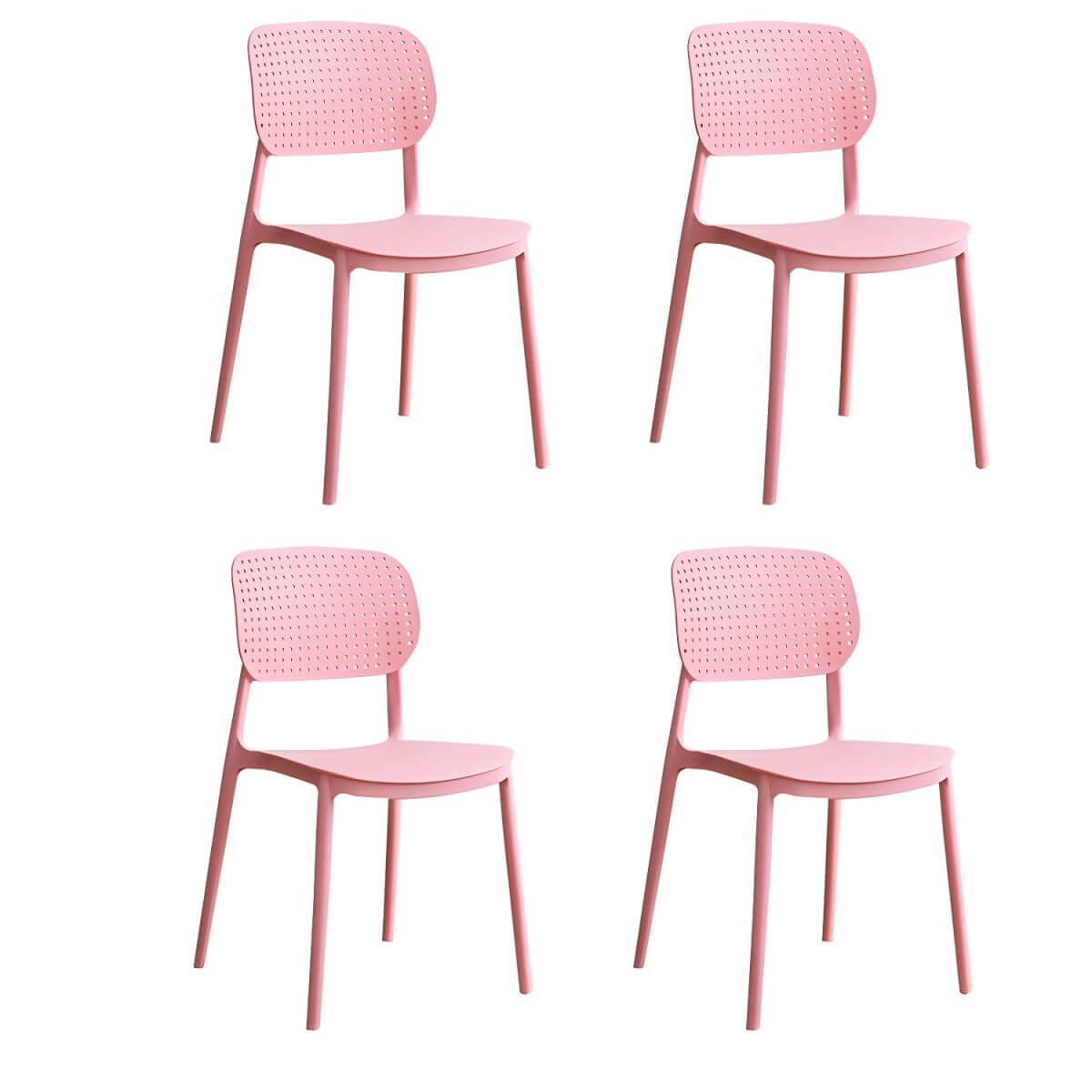 Stackable Scandinavian style plastic and acrylic side chair with low back for dining