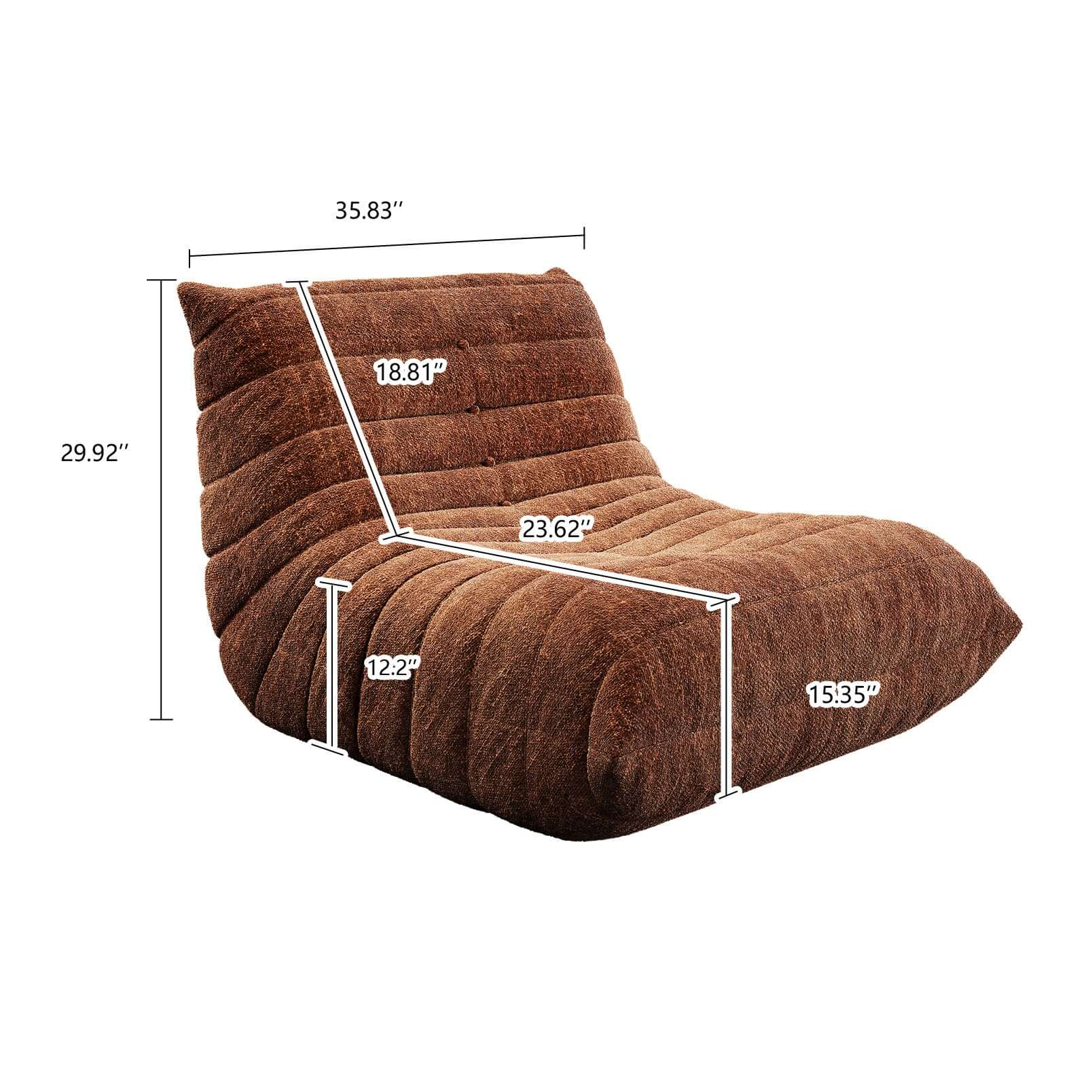 Comfortable lazy compressed foam floor couch shaped like a caterpillar, perfect as a Togo sofa chair